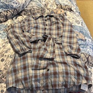 Halara , Small, plaid flannel dress, NWT